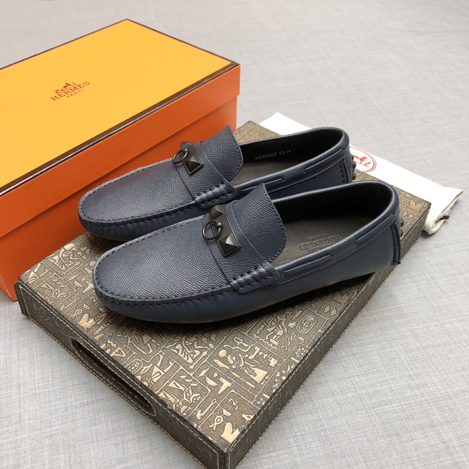 Hermes Mens Loafers Shoes-0015 38-45