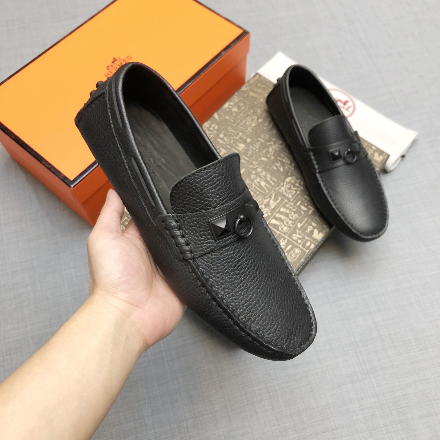 Hermes Mens Loafers Shoes-0016 38-45