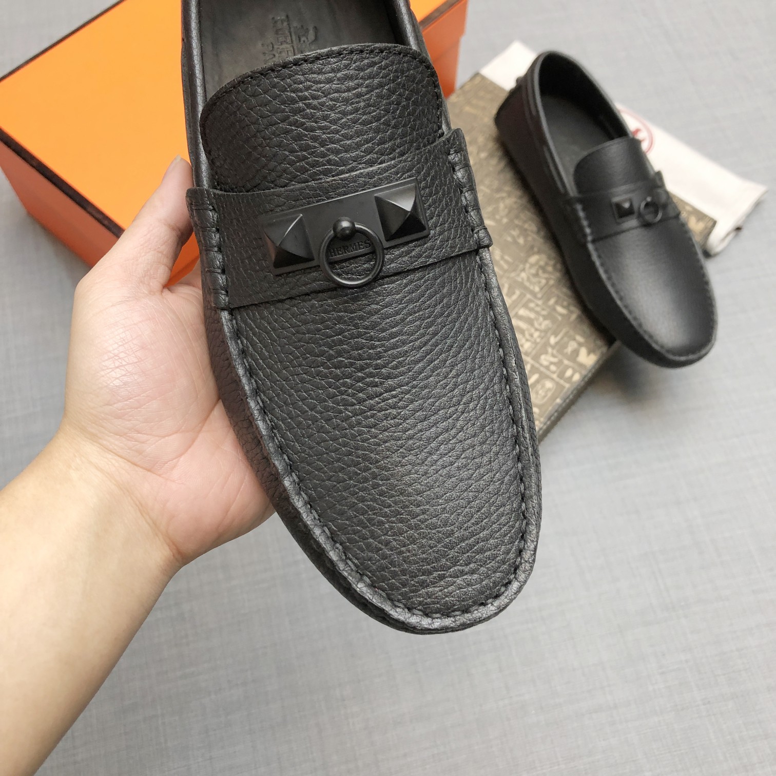 Hermes Mens Loafers Shoes-0016 38-45