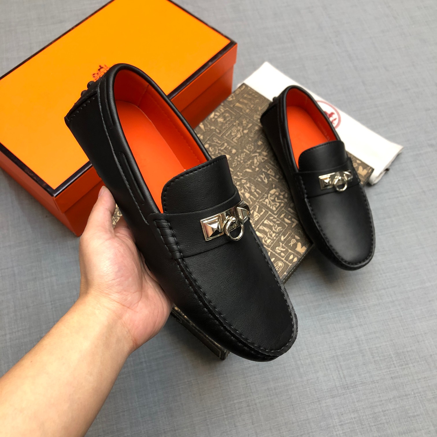 Hermes Mens Loafers Shoes-0024 38-45