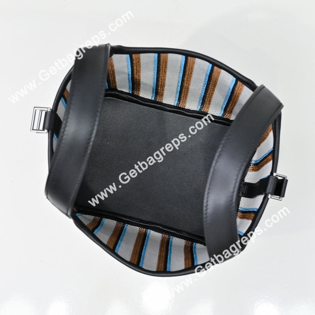 Hermes Picotin Lock Black Swift Leather With Canvas