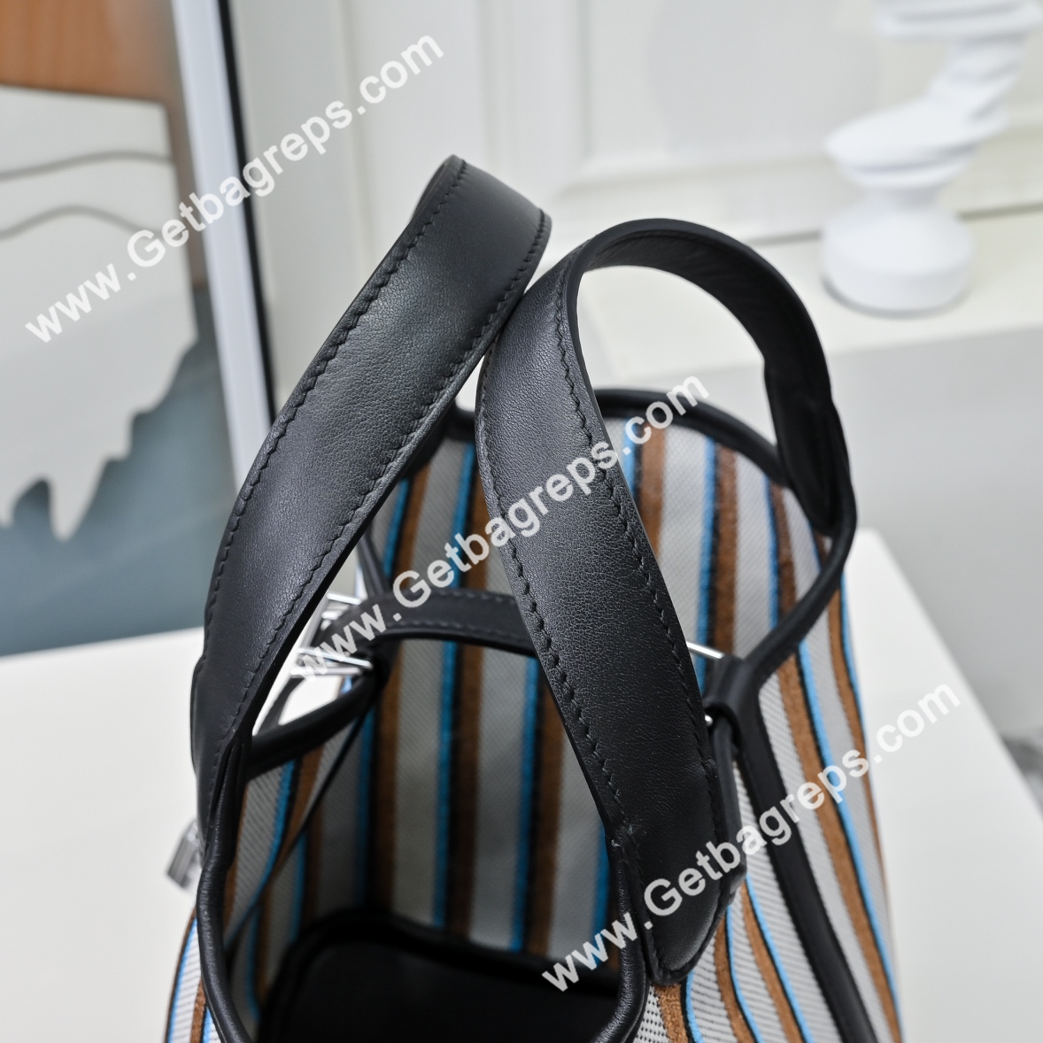 Hermes Picotin Lock Black Swift Leather With Canvas