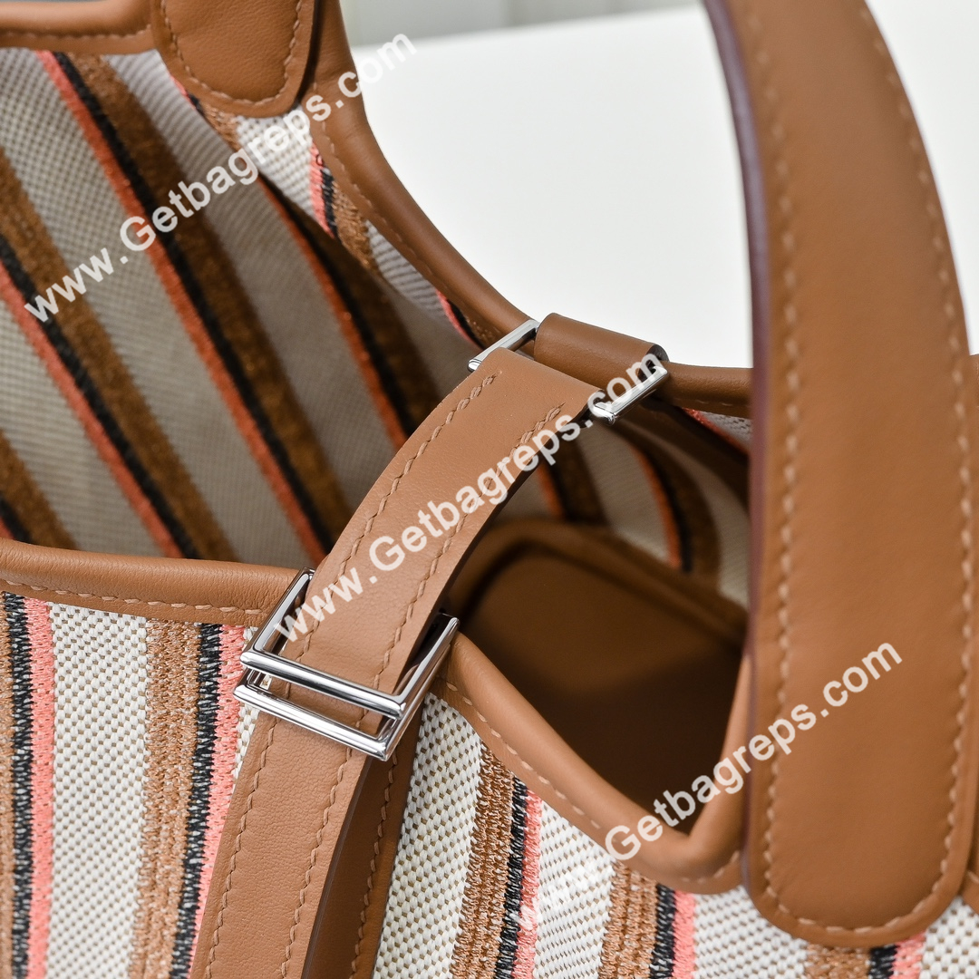 Hermes Picotin Lock Brown Swift Leather With Canvas