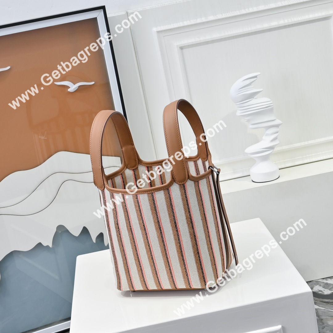 Hermes Picotin Lock Brown Swift Leather With Canvas