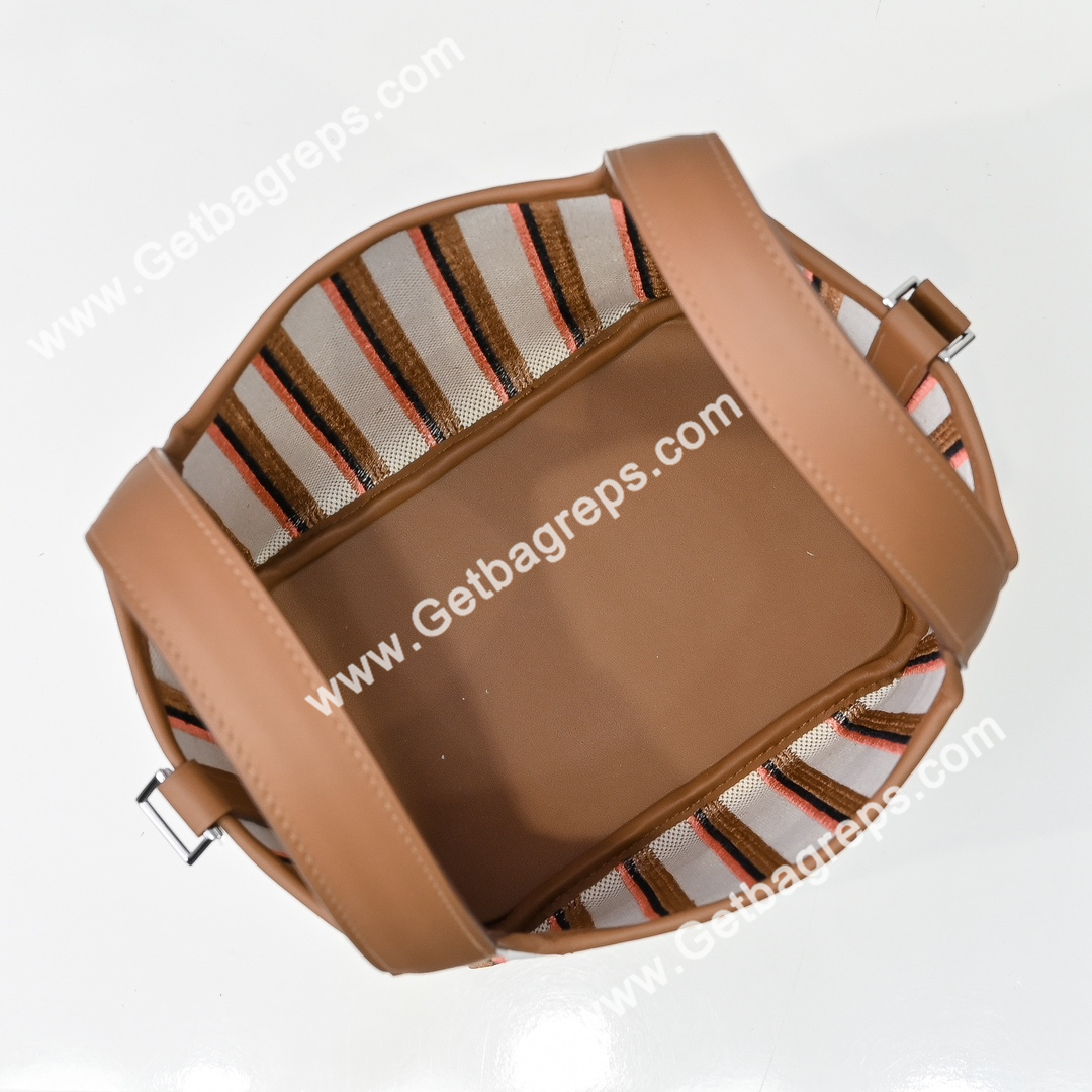 Hermes Picotin Lock Brown Swift Leather With Canvas