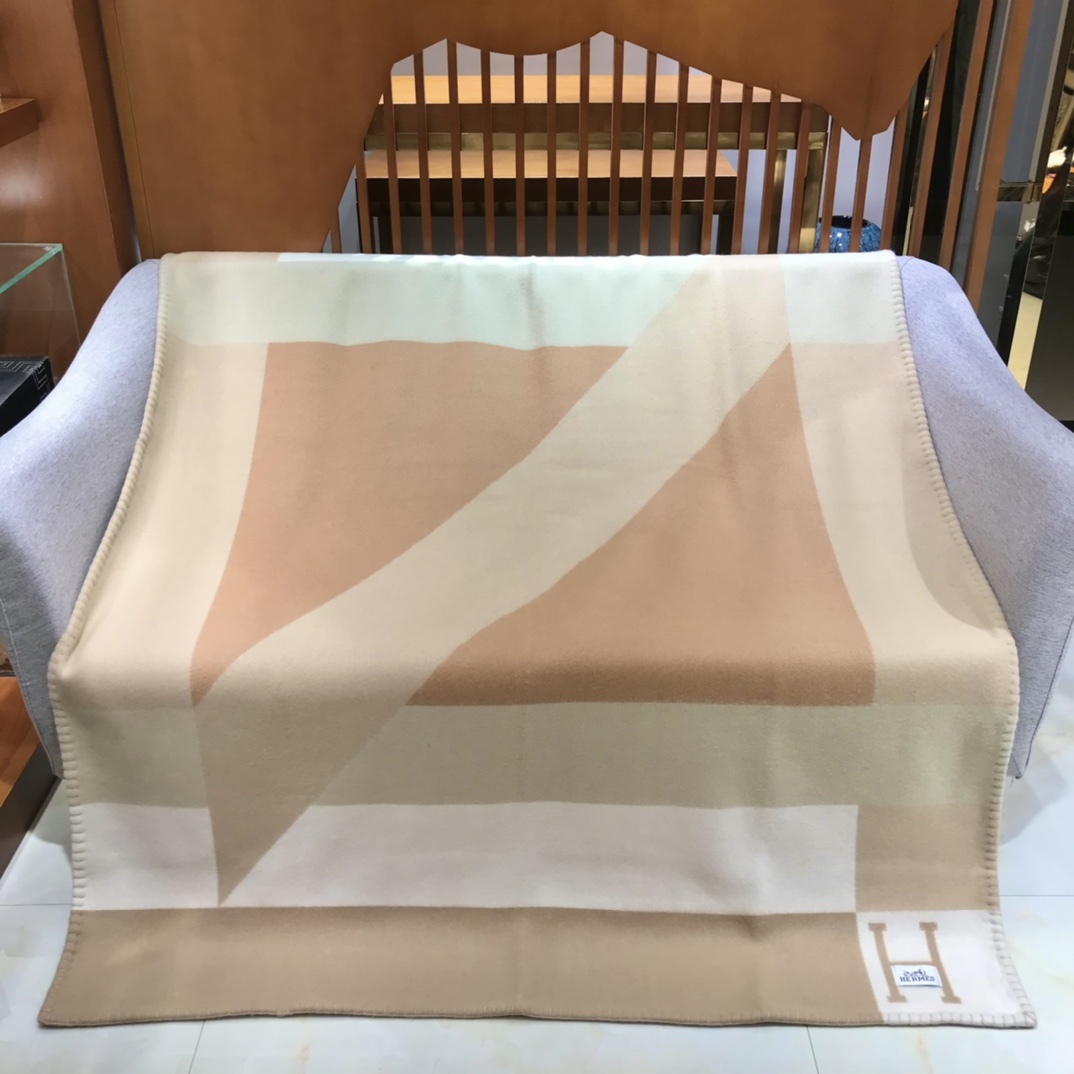 Hermes Plaid H Drapeau Blanket 0011