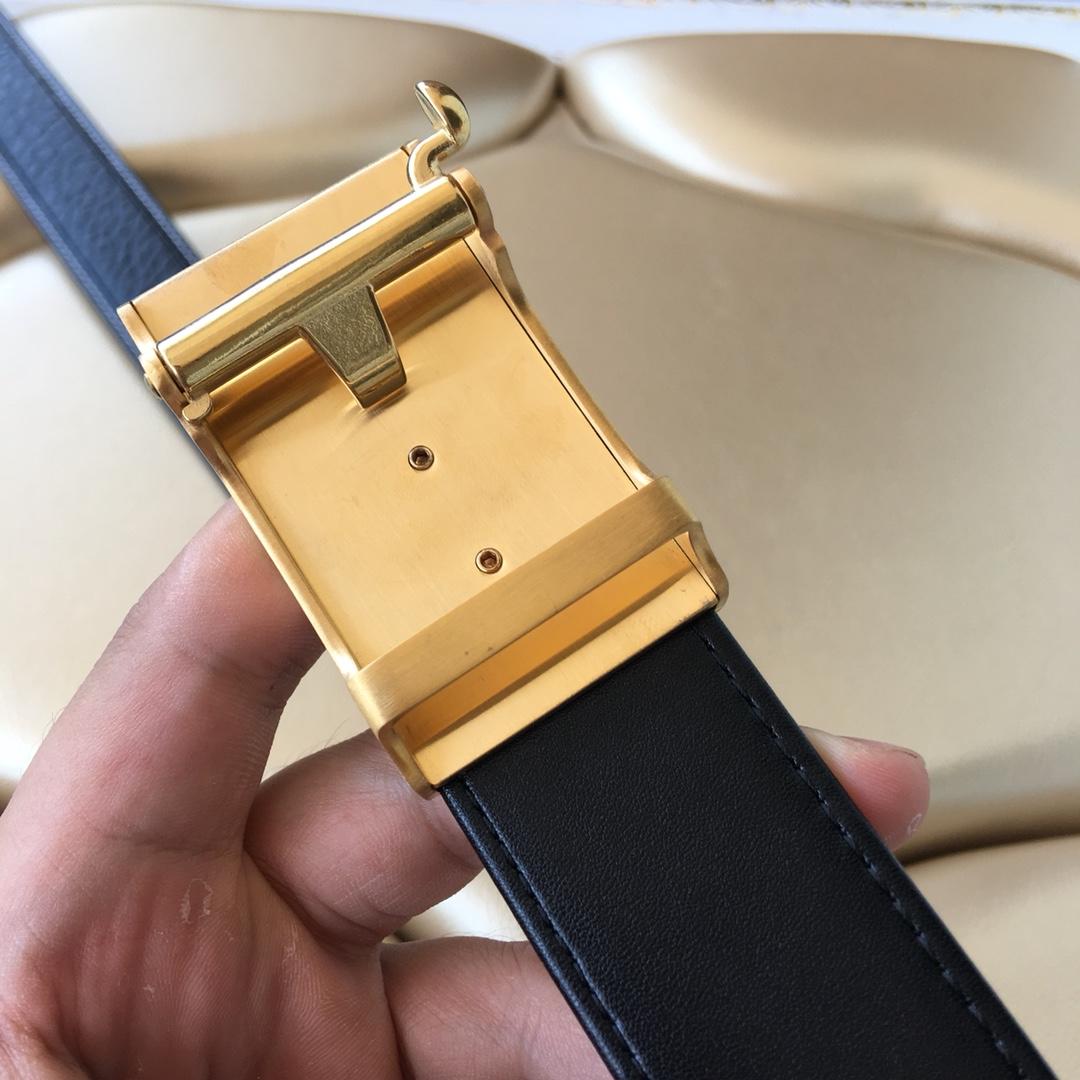 Hermes Reversible Leather Men Belt With Gold Buckle 029