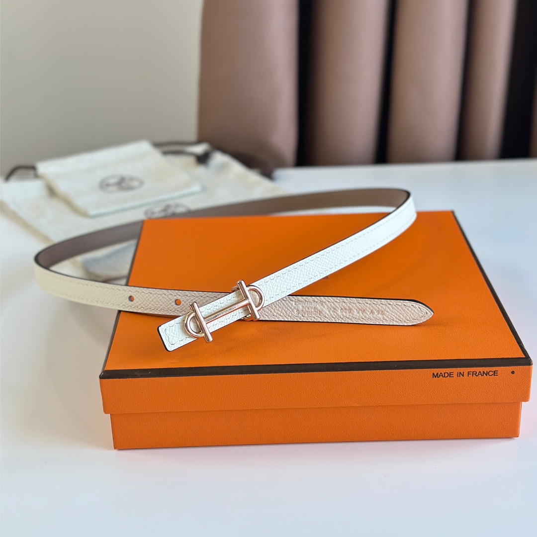 Hermes Women Leather Belt Width 1.3cm 014