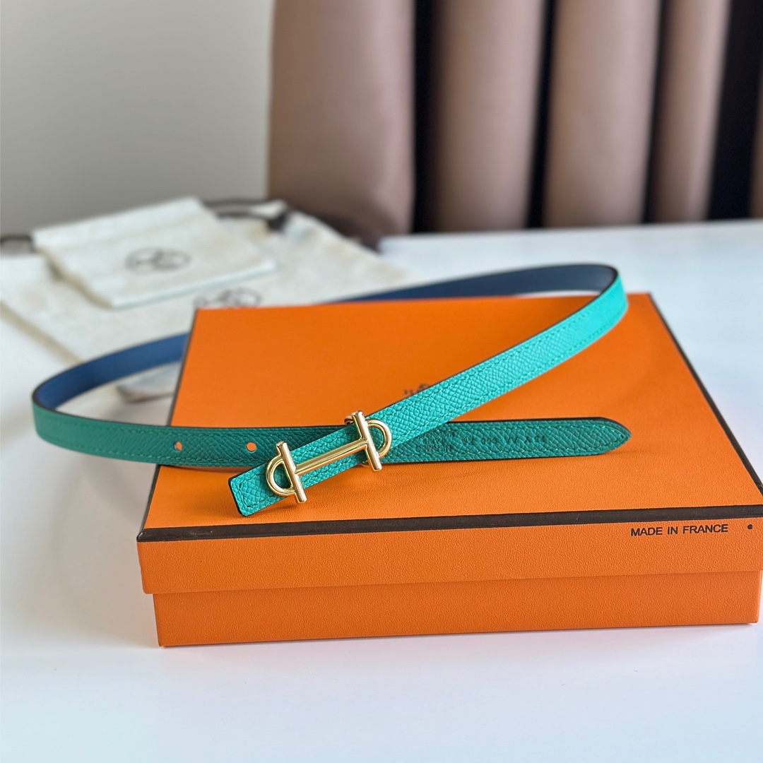 Hermes Women Leather Belt Width 1.3cm 016