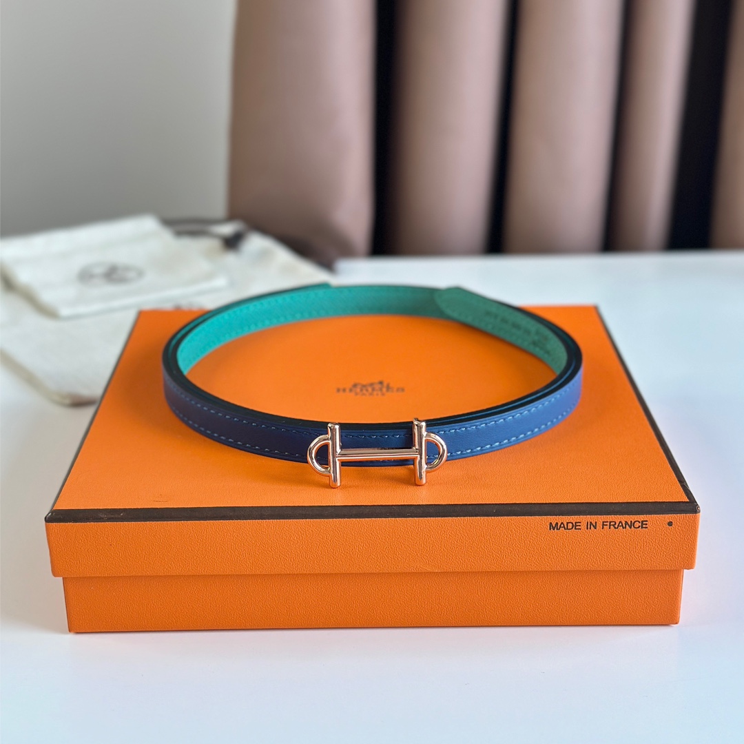 Hermes Women Leather Belt Width 1.3cm 017