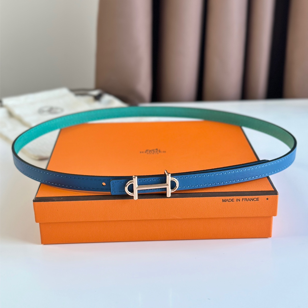 Hermes Women Leather Belt Width 1.3cm 017