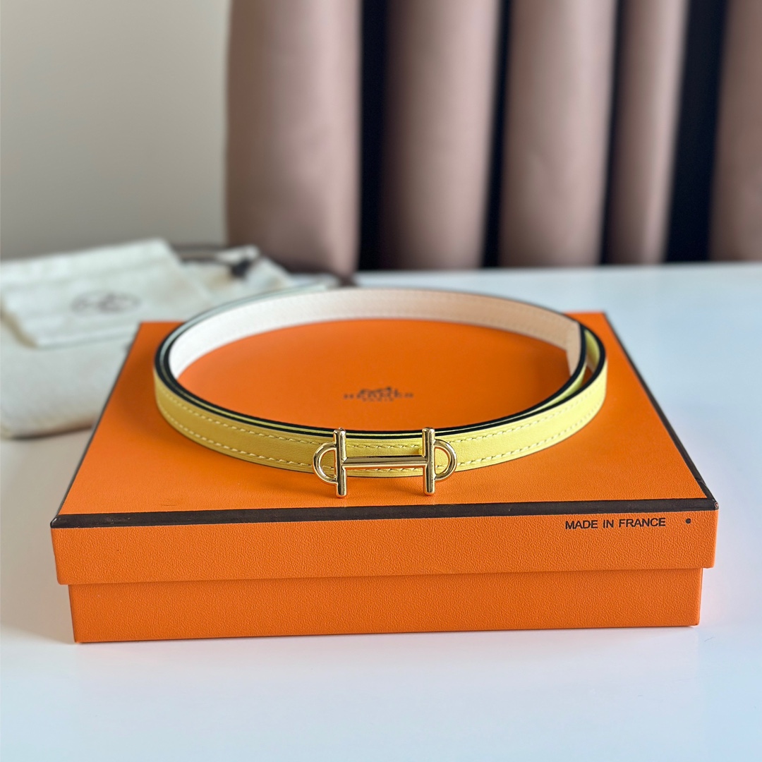 Hermes Women Leather Belt Width 1.3cm 020