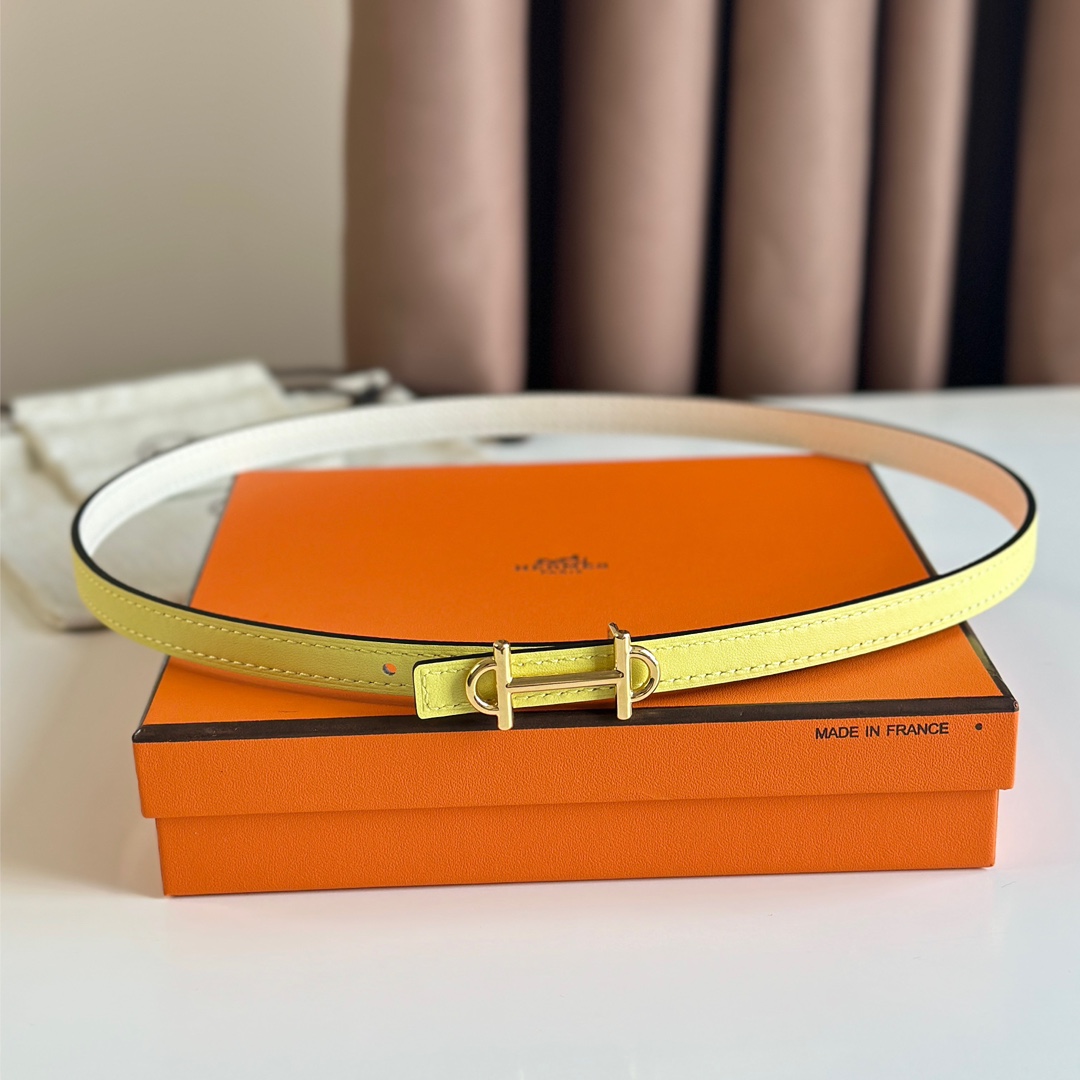 Hermes Women Leather Belt Width 1.3cm 020