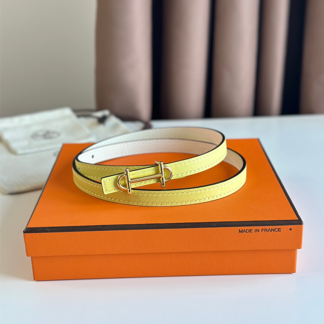 Hermes Women Leather Belt Width 1.3cm 020