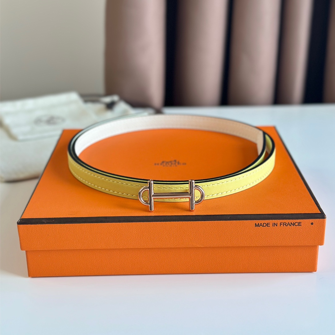 Hermes Women Leather Belt Width 1.3cm 021