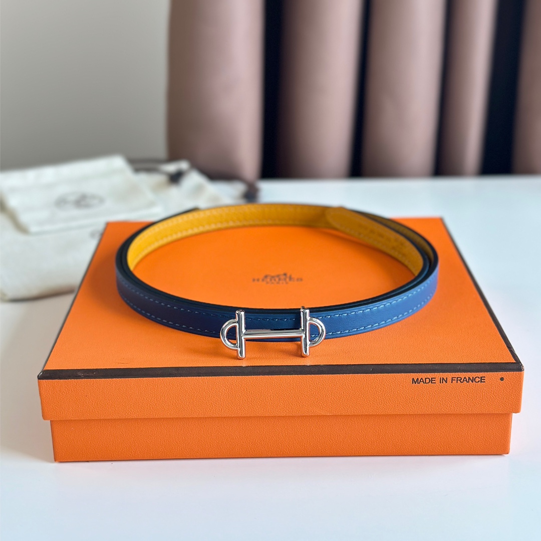 Hermes Women Leather Belt Width 1.3cm 025