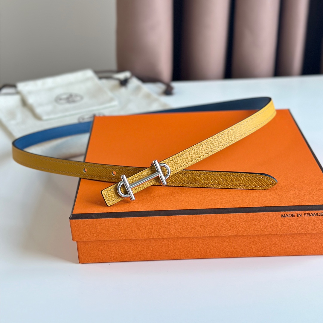 Hermes Women Leather Belt Width 1.3cm 025