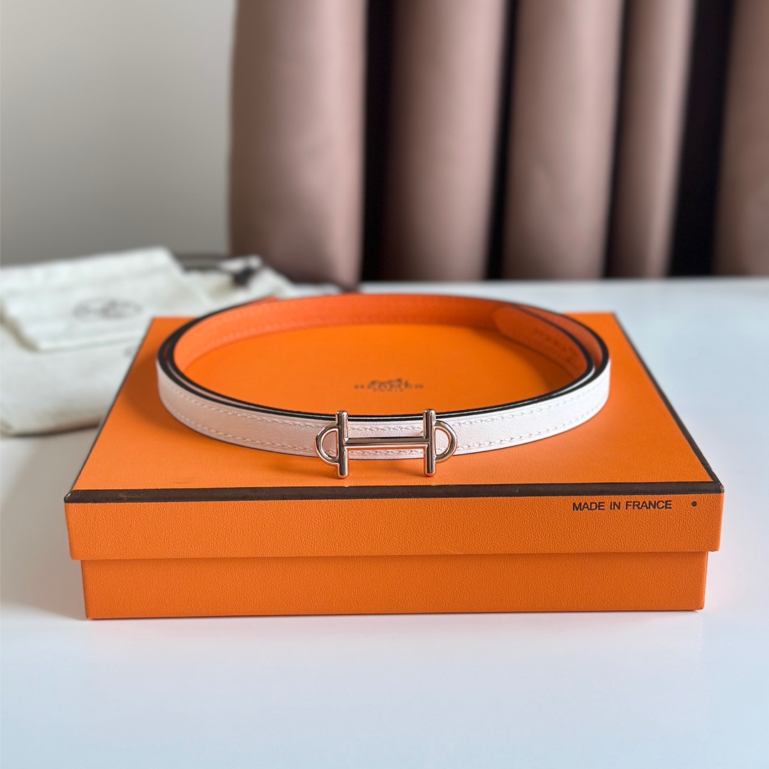 Hermes Women Leather Belt Width 1.3cm 027