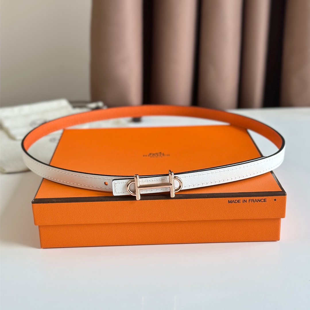 Hermes Women Leather Belt Width 1.3cm 027