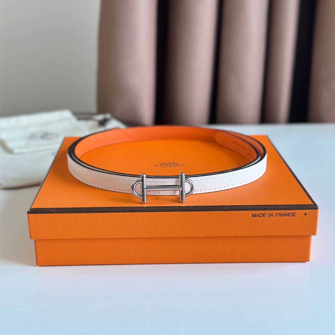 Hermes Women Leather Belt Width 1.3cm 028