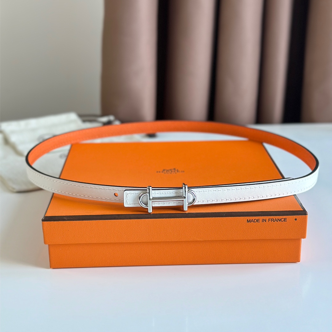 Hermes Women Leather Belt Width 1.3cm 028