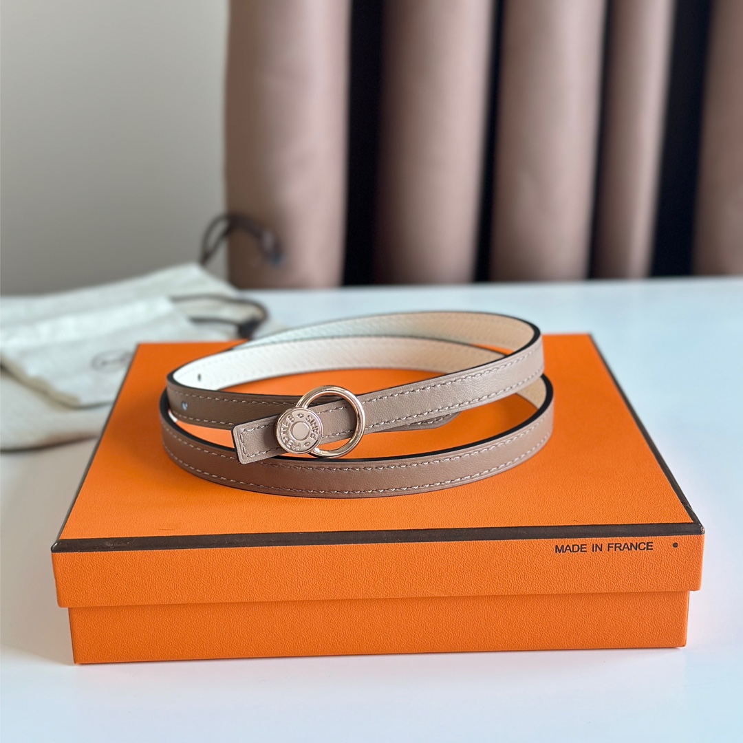 Hermes Women Leather Belt Width 1.3cm 032