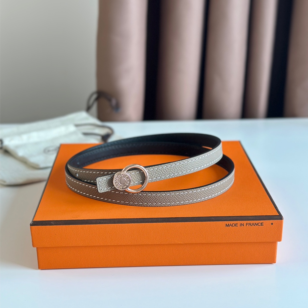 Hermes Women Leather Belt Width 1.3cm 032