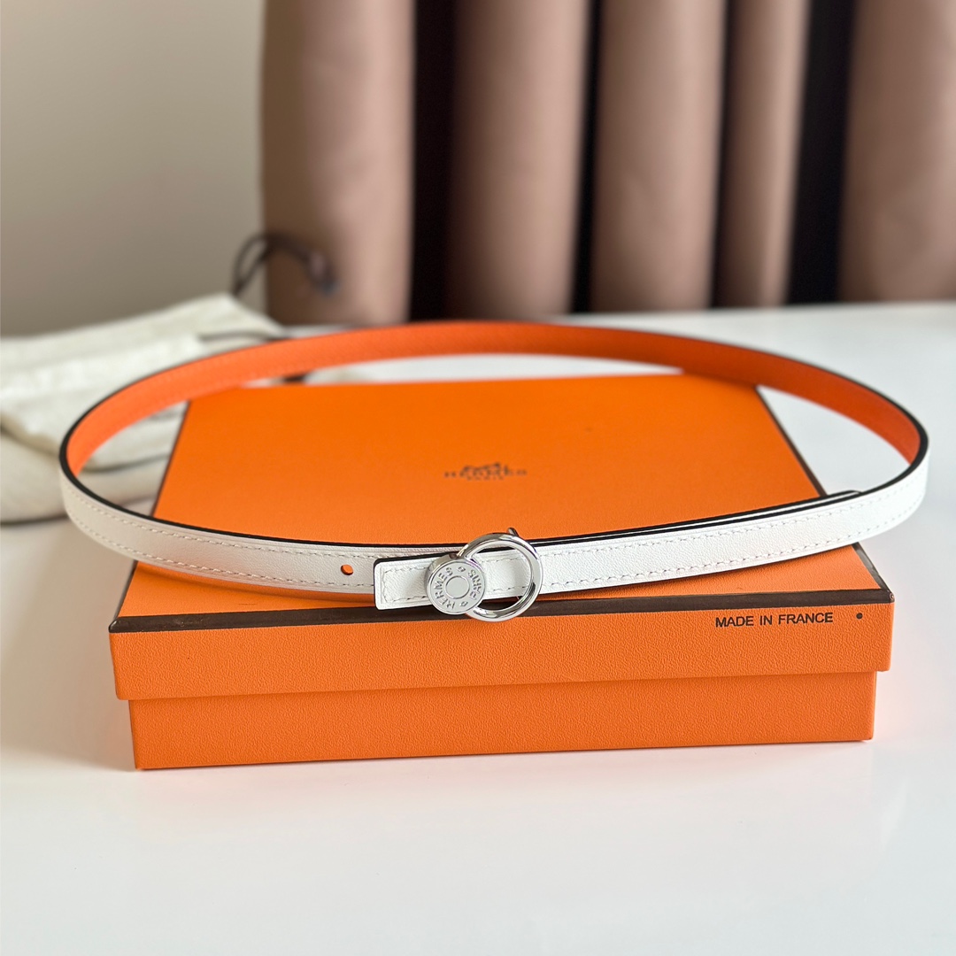 Hermes Women Leather Belt Width 1.3cm 033