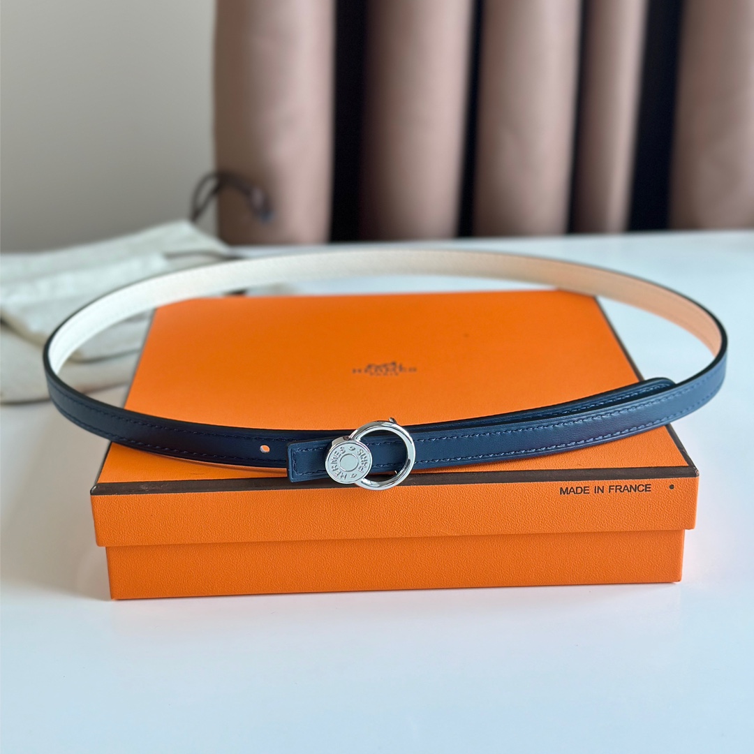 Hermes Women Leather Belt Width 1.3cm 033