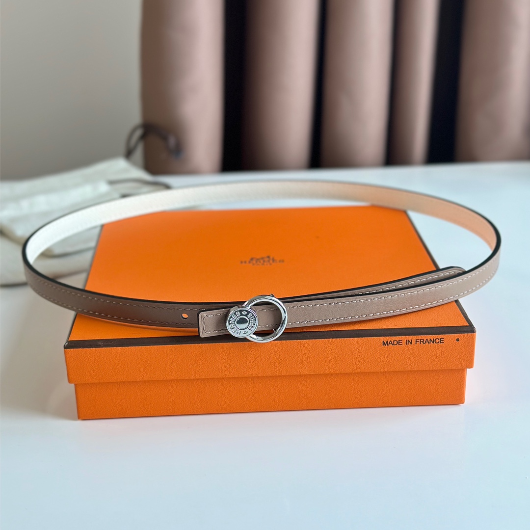 Hermes Women Leather Belt Width 1.3cm 033