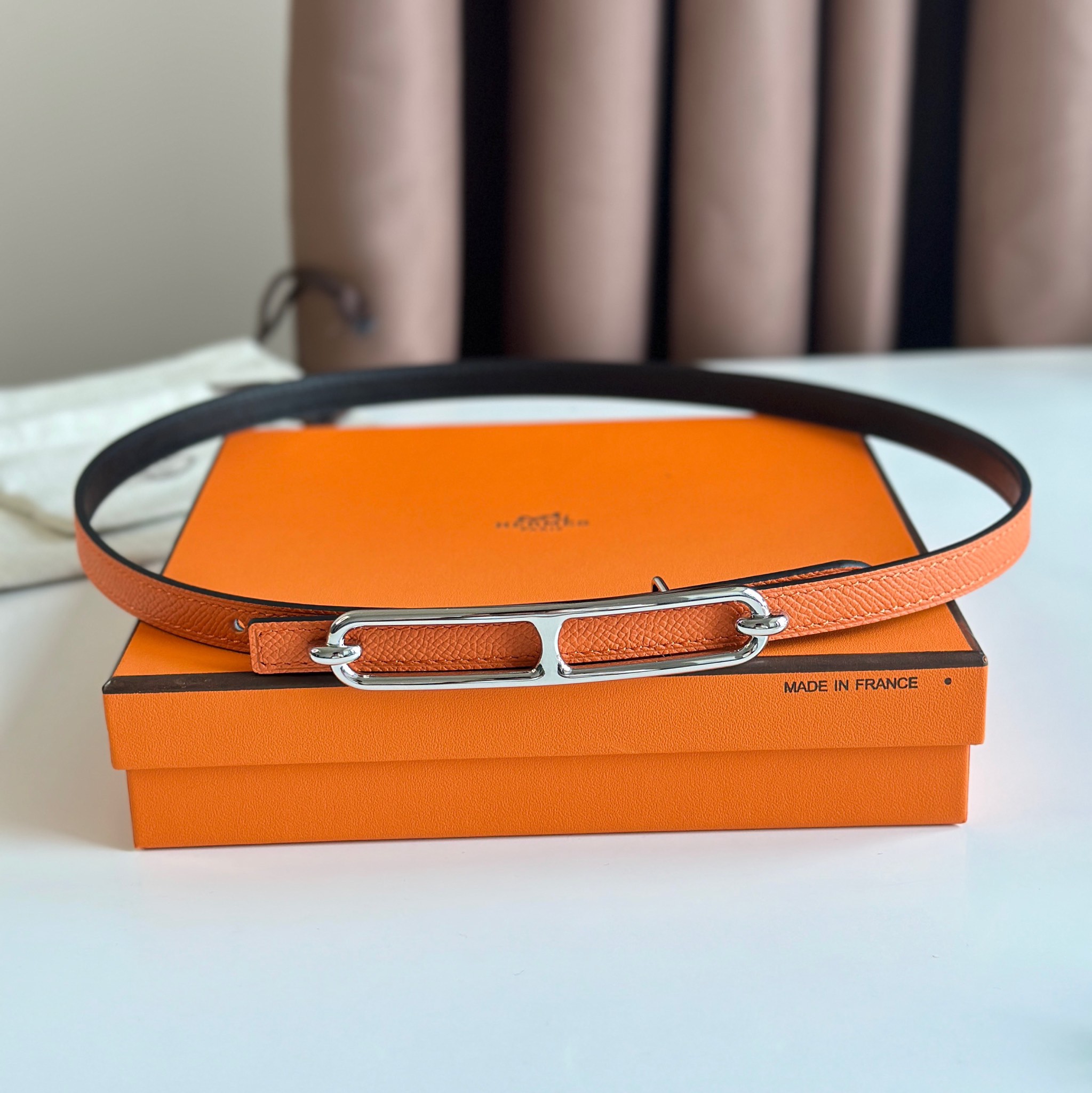 Hermes Women Leather Belt Width 1.3cm 038