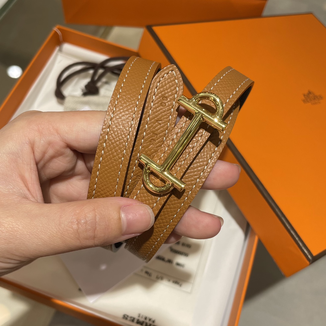 Hermes Women Leather Belt Width 1.3cm 057
