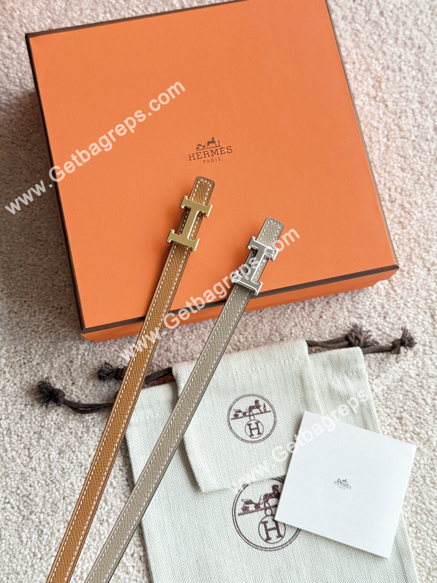 Hermes Women Leather Belt Width 1.3cm 064