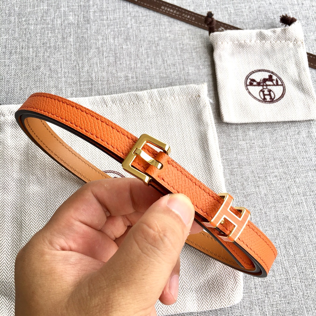 Hermes Women Leather Belt Width 1.5cm 005