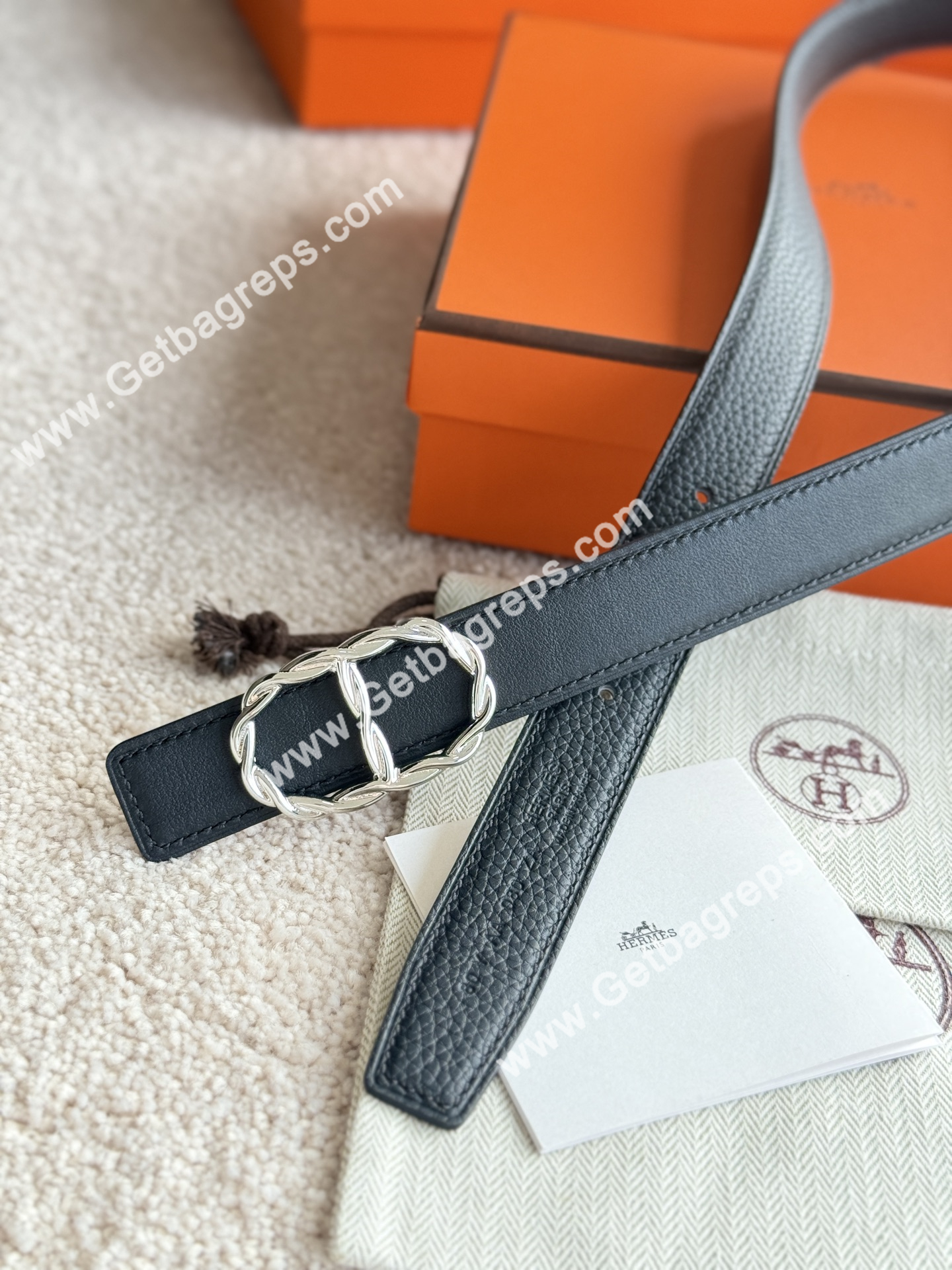 Hermes Women Leather Belt Width 2.4cm 069