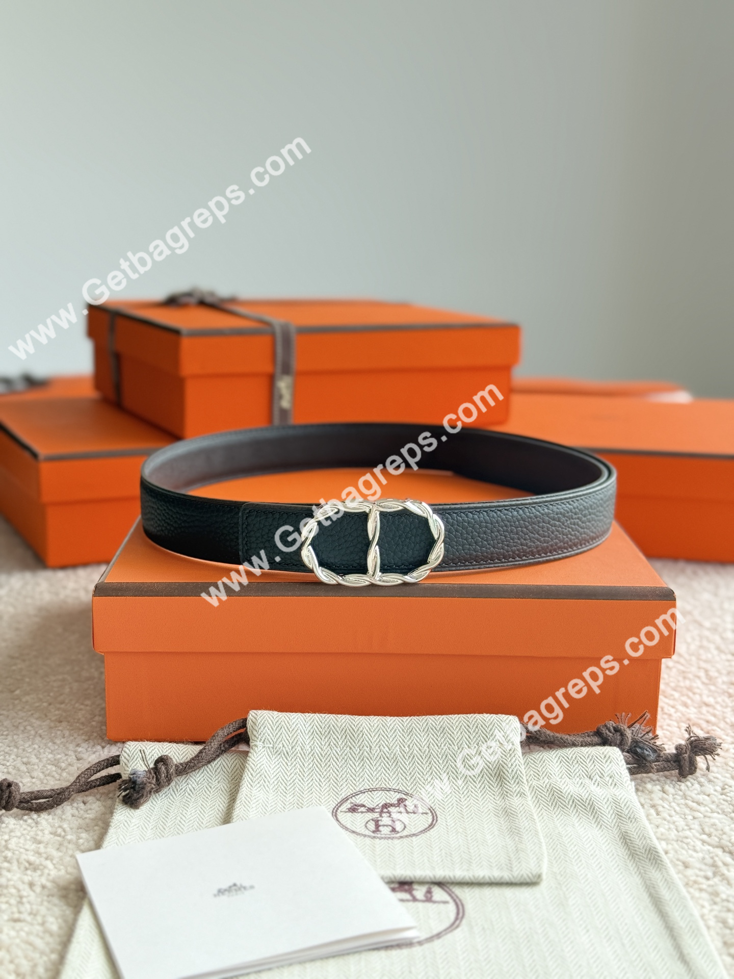Hermes Women Leather Belt Width 2.4cm 069