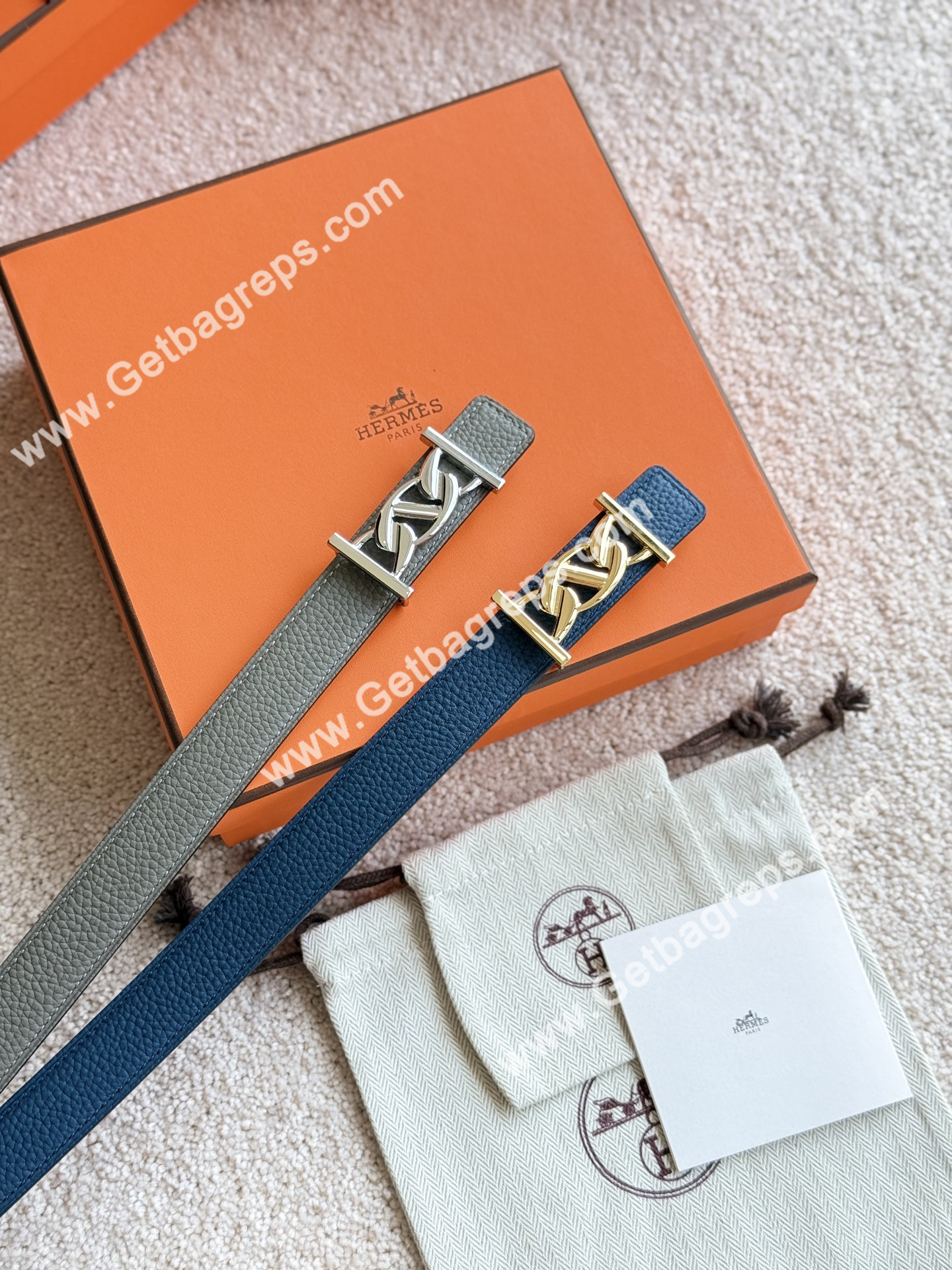 Hermes Women Leather Belt Width 2.4cm 070
