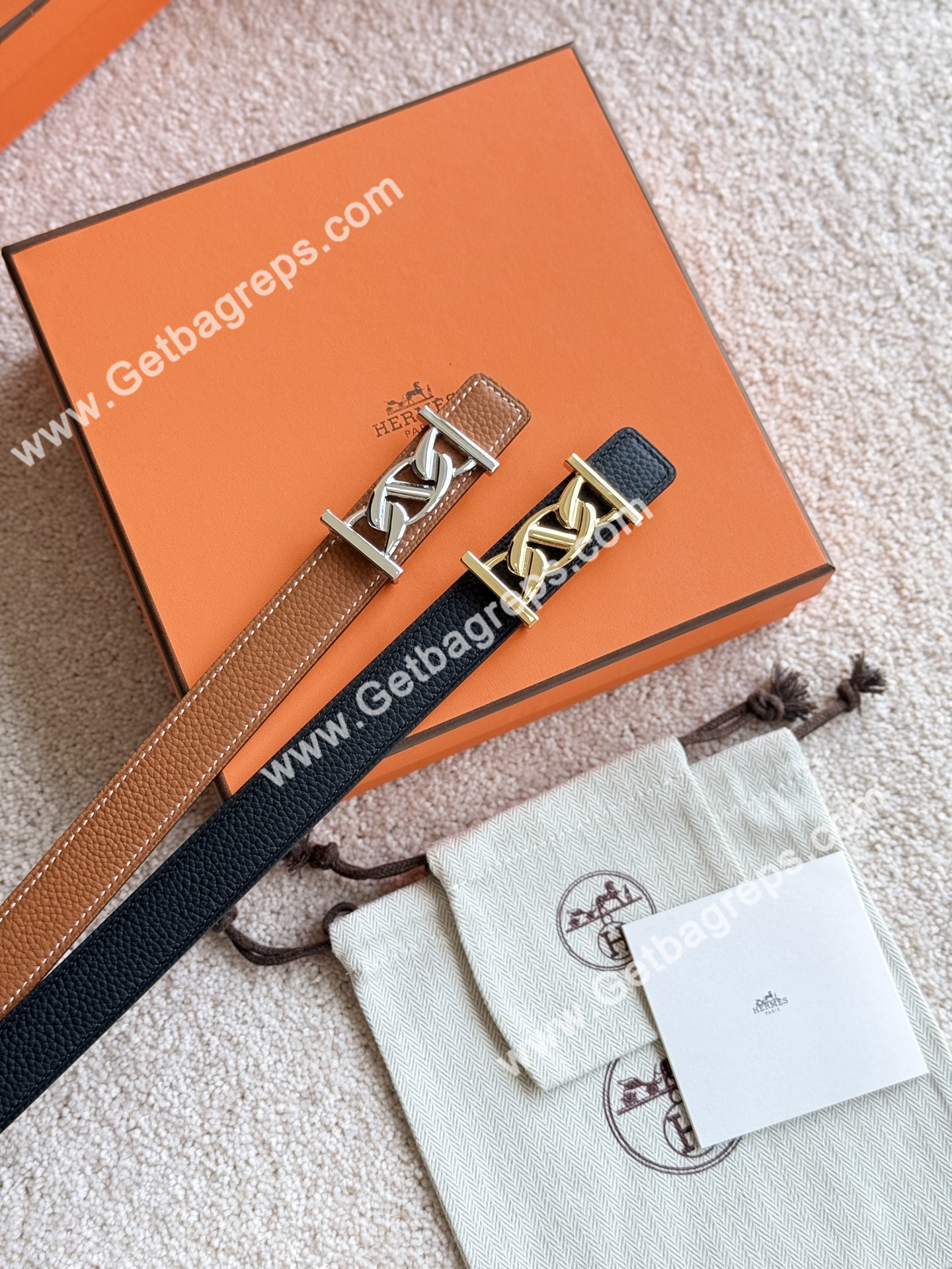 Hermes Women Leather Belt Width 2.4cm 070