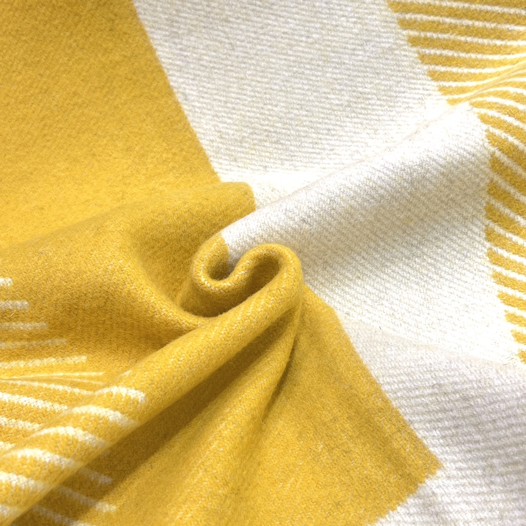 Hermes splicing Blanket Gray and Yellow 0015