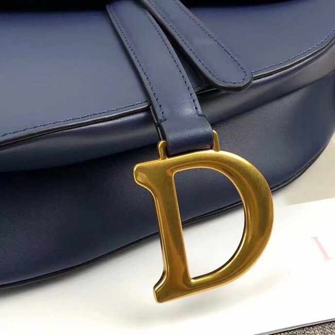 High Quality Dior Mini Saddle Bag in Blue Calfskin