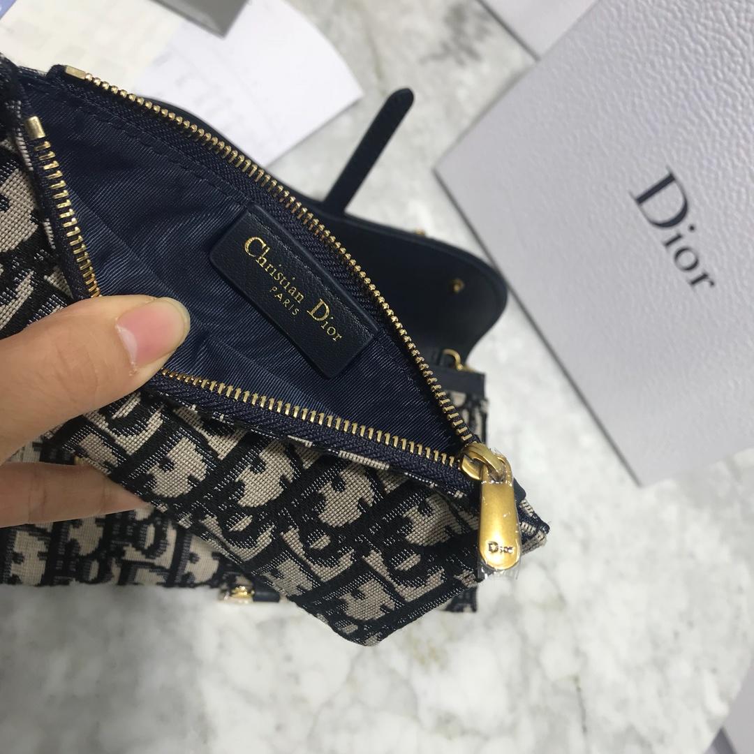 High Quality Dior Oblique Saddle Long Wallet with Flap in Blue