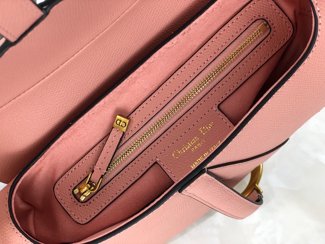 High Quality Dior Saddle Bag in Pink Calfskin