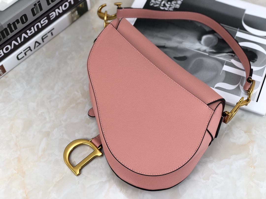 High Quality Dior Saddle Bag in Pink Calfskin