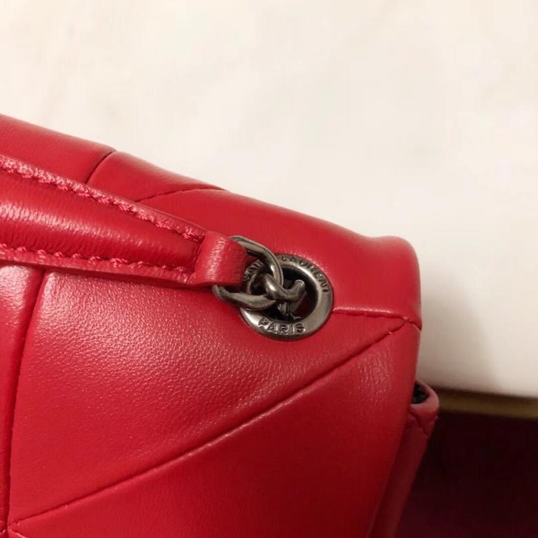 High Replica Saint Laurent Jamie Chain Wallet Carre Rive Gauche In Lambskin Women Shoulder Bag Red