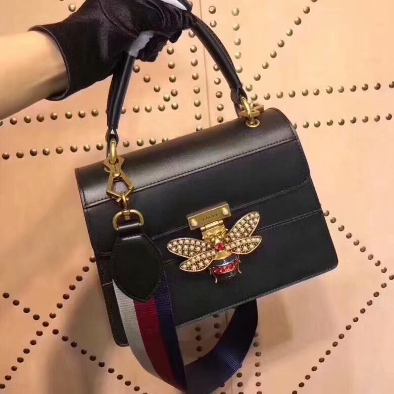 Highest Quality Gucci 476541 Queen Margaret Small Top Handle Bag Black