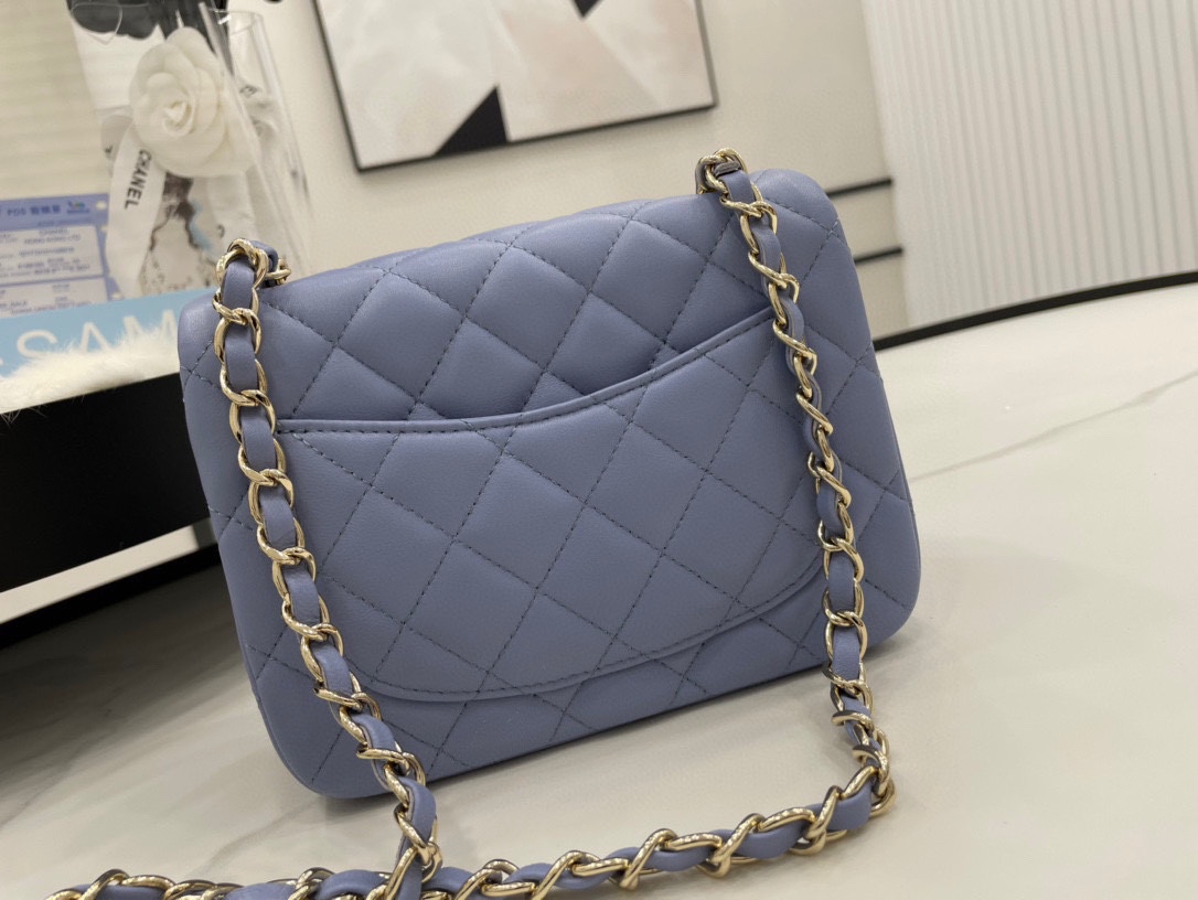 Hot Sale Chanel Classic Flap Sheepskin Small Shoulder Bag 17cm Best Gift Replica Lavender With Gold