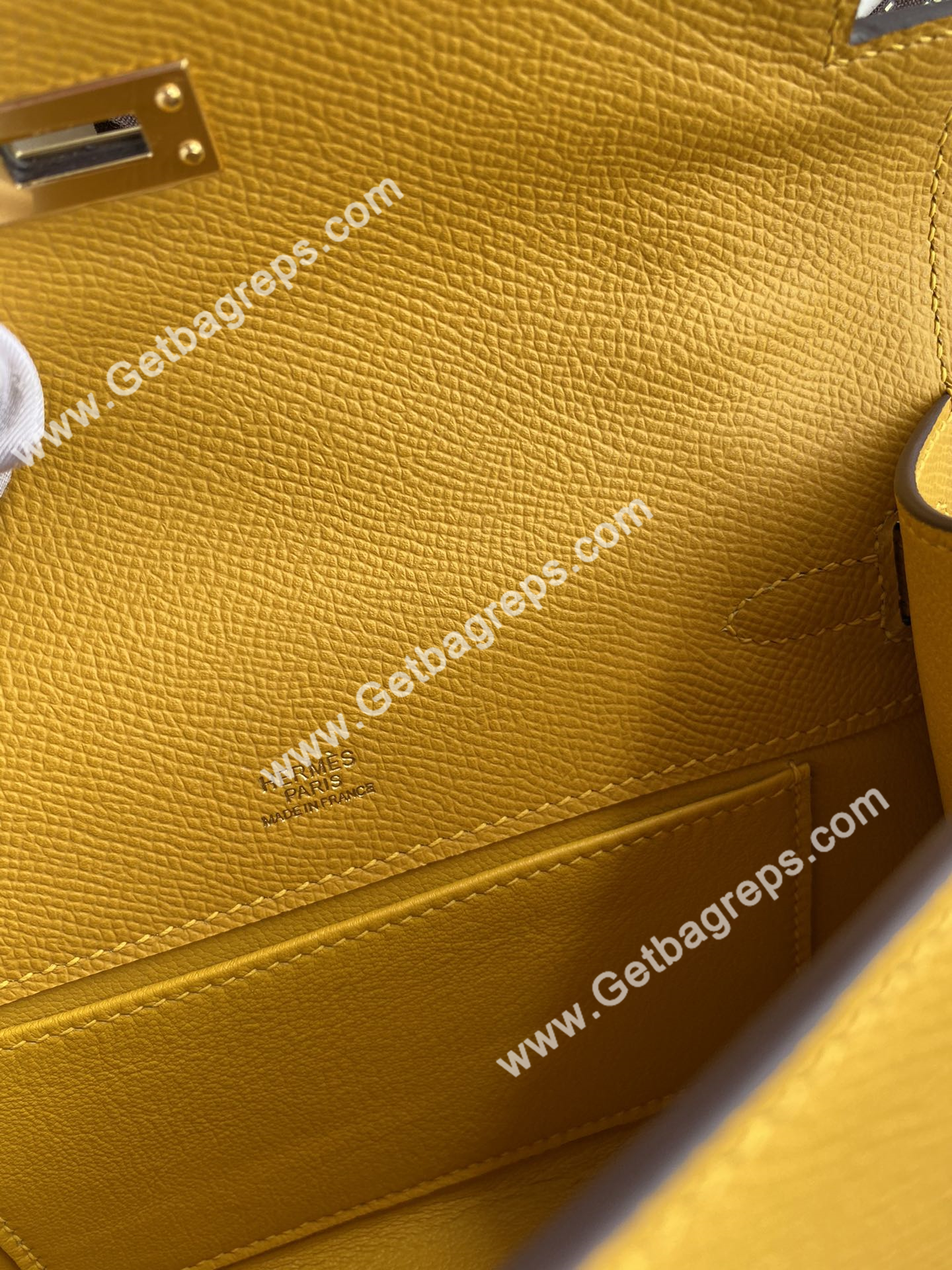 Kelly 22cm Epsom Amber With Gold