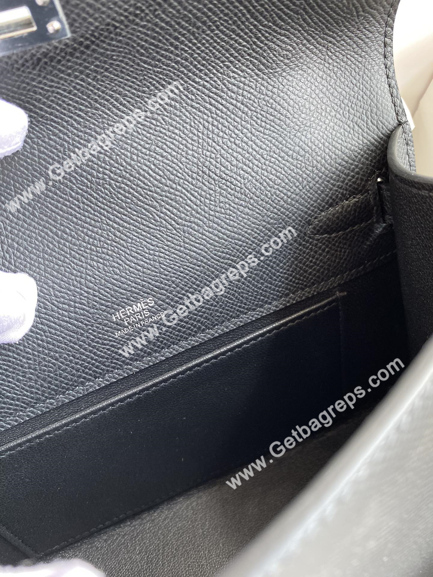 Kelly 22cm Epsom Black With Silver
