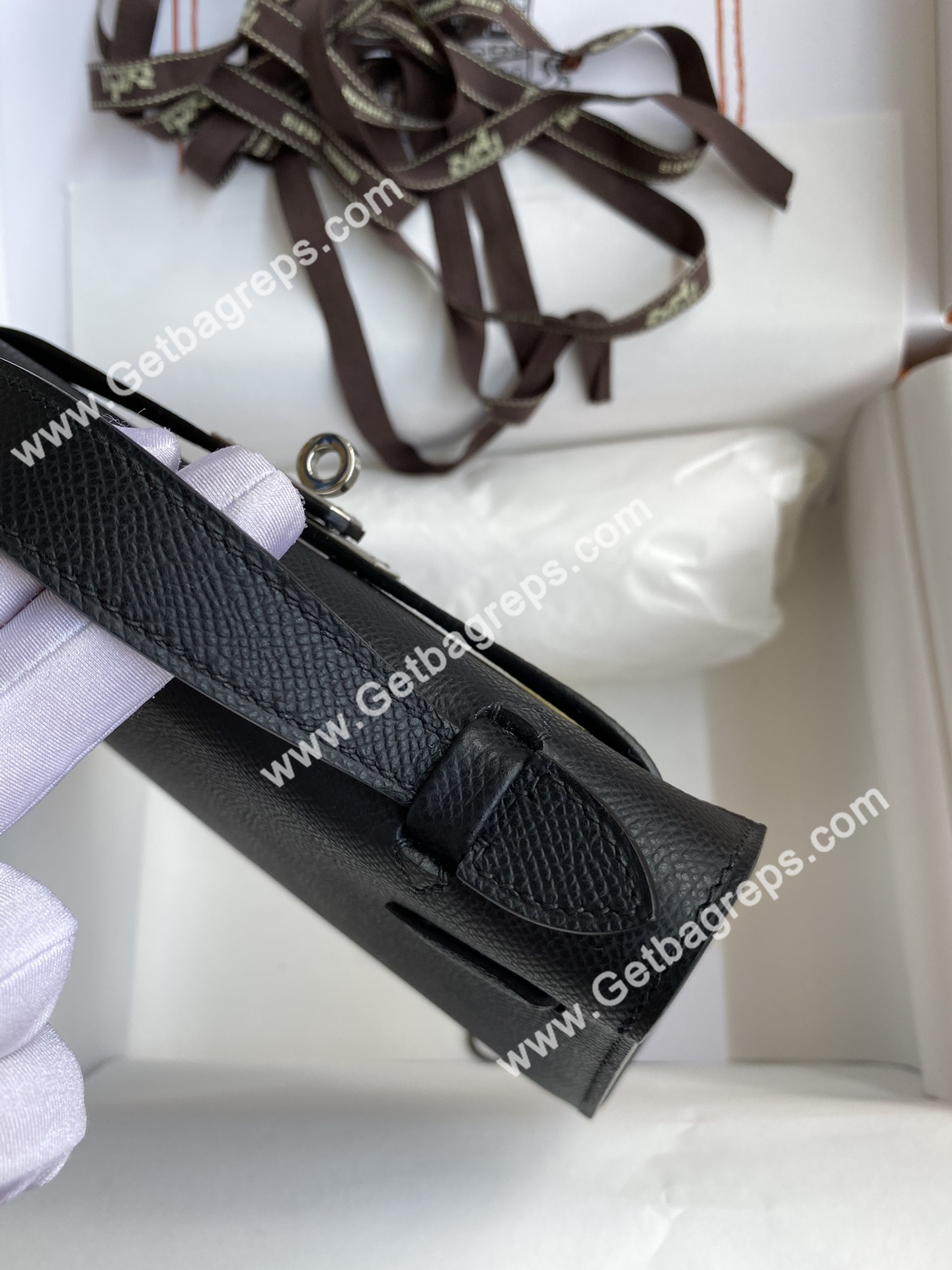 Kelly 22cm Epsom Black With Silver