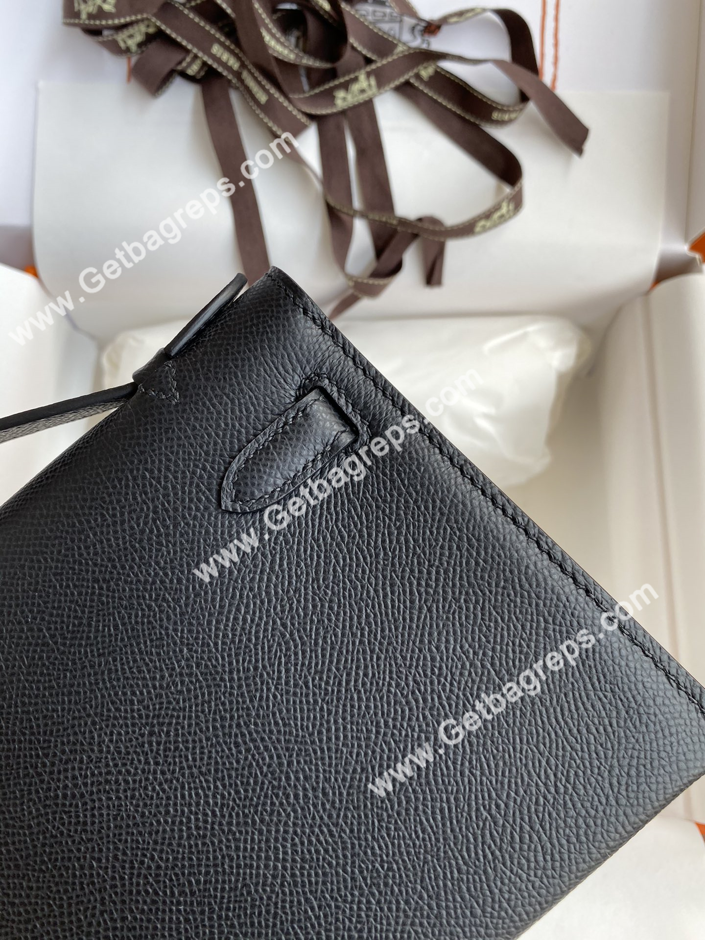 Kelly 22cm Epsom Black With Silver